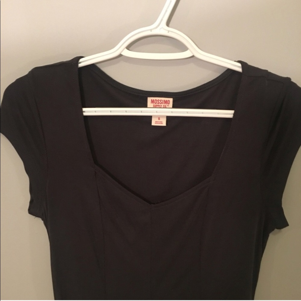 Ribbed cap sleeve skater dress